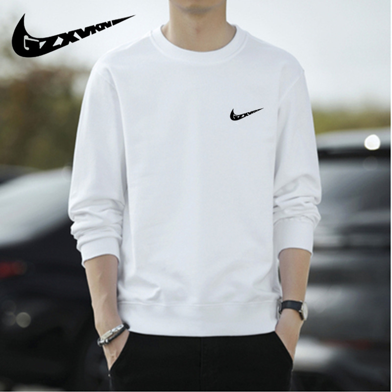 Men's Clothing 2025 Spring New Sweatshirt Men's Casual Versatile Long-Sleeved T-Shirt Round Neck Pullover Knitted Base Shirt