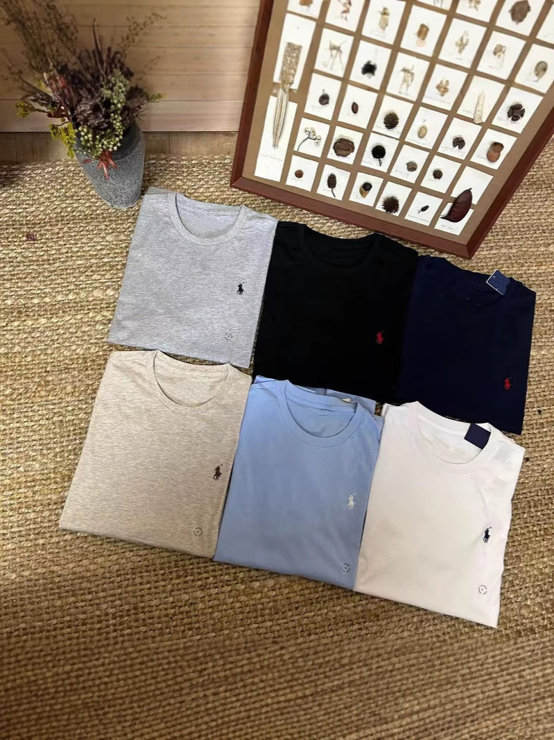高品質スキャン可能なRLラフ夏の新しい丸首半袖tシャツ男性上着半袖tシャツカジュアル