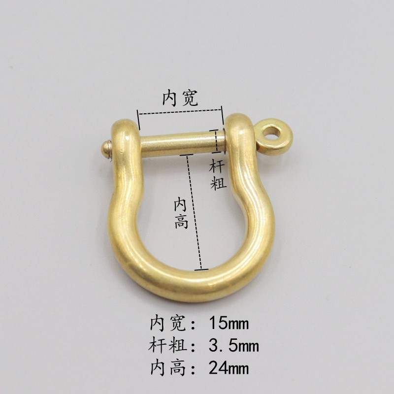 メーカー現物純銅馬蹄バックル真鍮財布バックル日版精緻馬蹄バックル革具バッグu型バックル