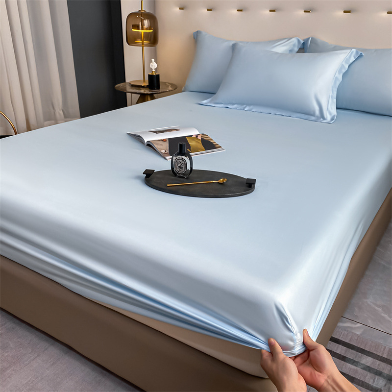 Cool Sensación de la cama de seda de hielo de una sola pieza para dormir desnudo de verano Cubierta de colchón de tres piezas Cubierta de la cama con todo incluido