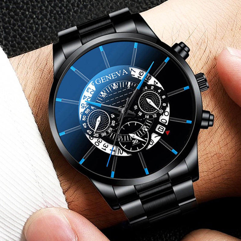 Factory Direct Sales Cross-Border Men's Watch Calendar Steel Band Business Fashion Quartz Watch Men's Hot-Selling Large Dial