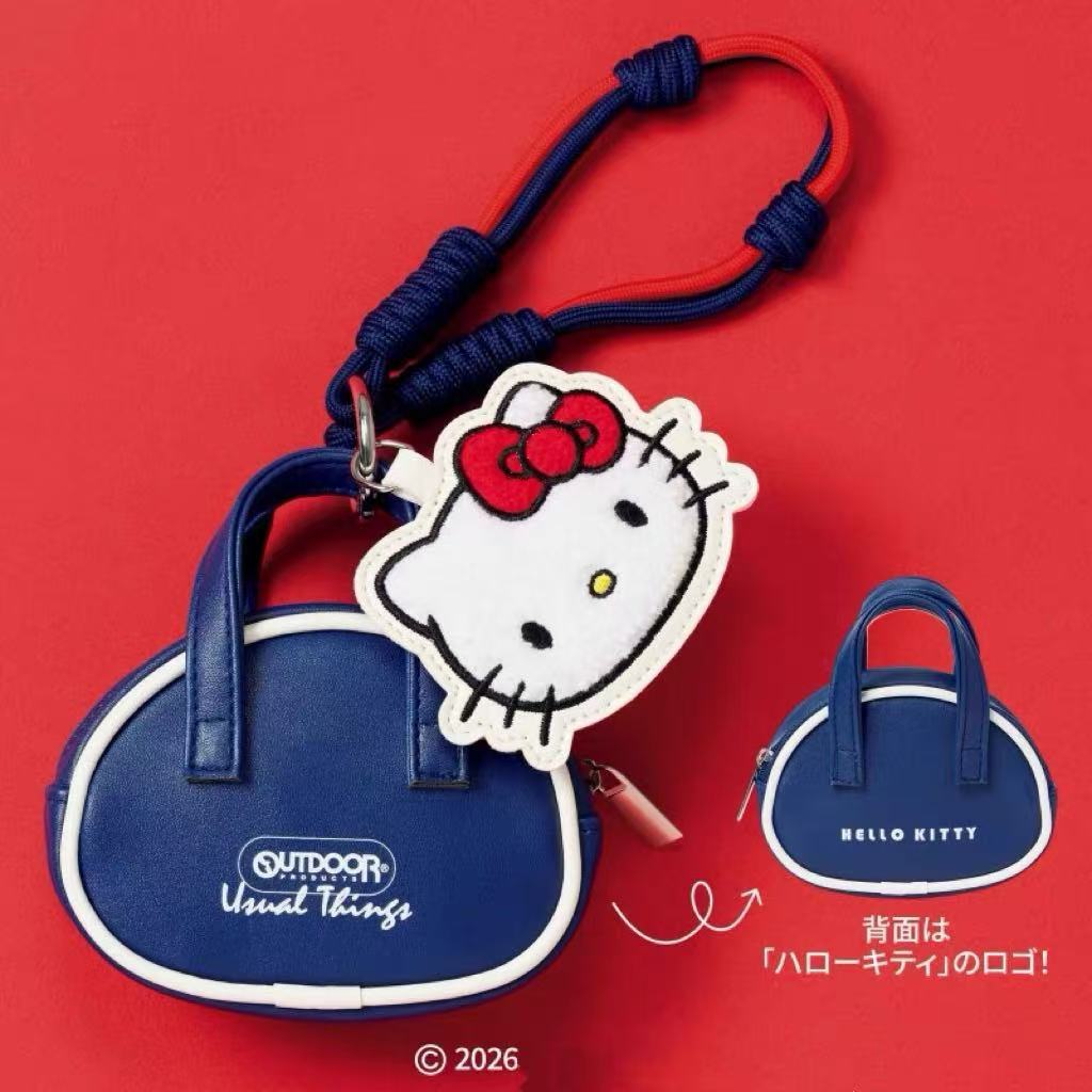 In-Stock Japanese-Style Cartoon Kitty Coin Purse with Cute Embroidered Patterns, Keychain Small Bag, Phone Charm Bag