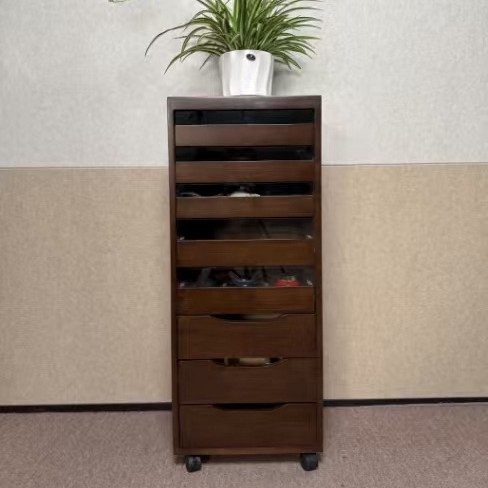 Jiayi Solid Wood Dental Cabinet Tea Cup Tea Set Storage Locker Modern Light Luxury Floor-Standing Jewelry Storage Cabinet Tea