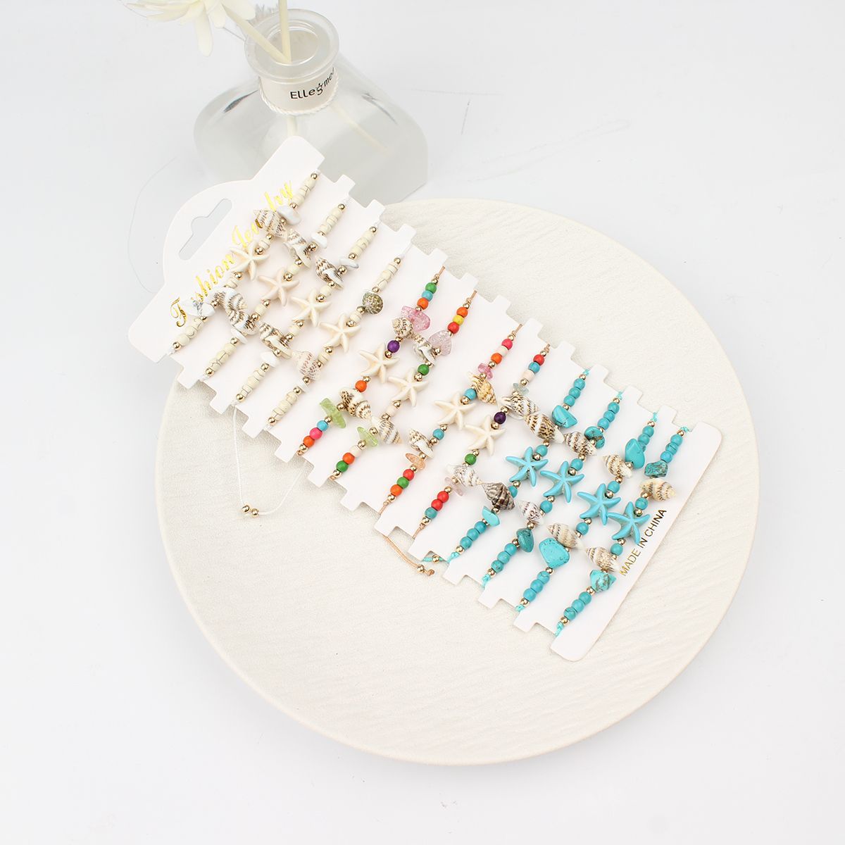 56g Weight Drawstring Bracelets Classification Polyester Chain Material Cord String Chain Type 1 Set Quantity Holiday, Beach Occasion cord Material Geometric Pattern All Seasons Season Women's Gender Marine Style, Beach Style Marine Style Beach Geometric Cord Cord String String Bracelets Wholesale 12