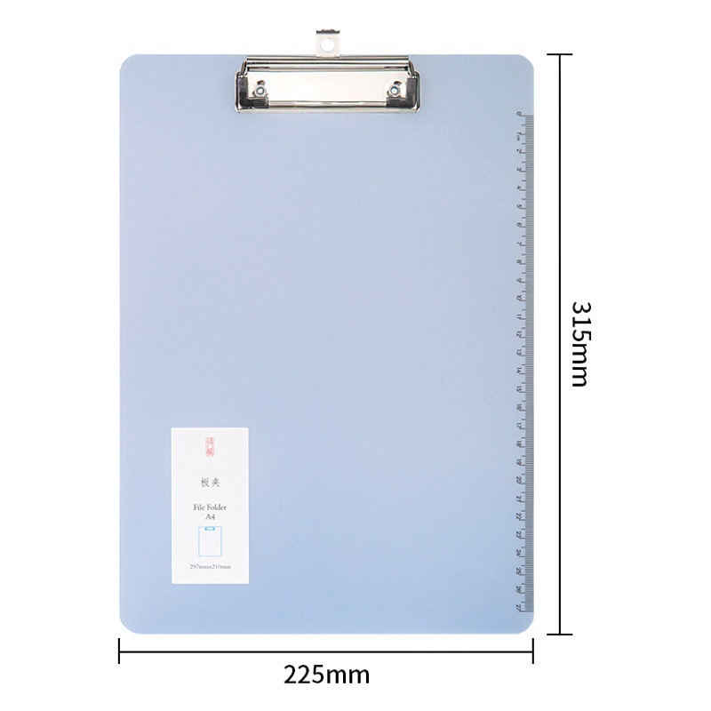 Deli 72605 clip de tablero A4 clip de tablero de plástico transparente con escala clip Carpeta de papel
