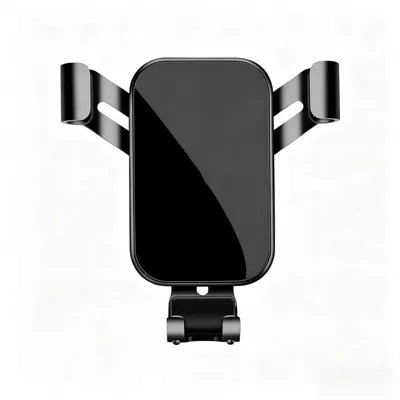 Popular Luxury Car Air Vent Universal Metal Arm Phone Holder, High-End Business Event Gift for Cross-Border Sales (Car phone holder) - elegant-blacksingle-bracket-square-metal-arm
