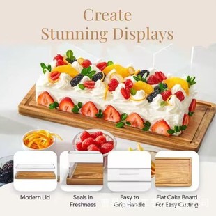 Creative Simple Acacia Wood Dessert Tray Household Rectangular Solid Wood Breakfast Tray Wooden Fruit Cake Tray