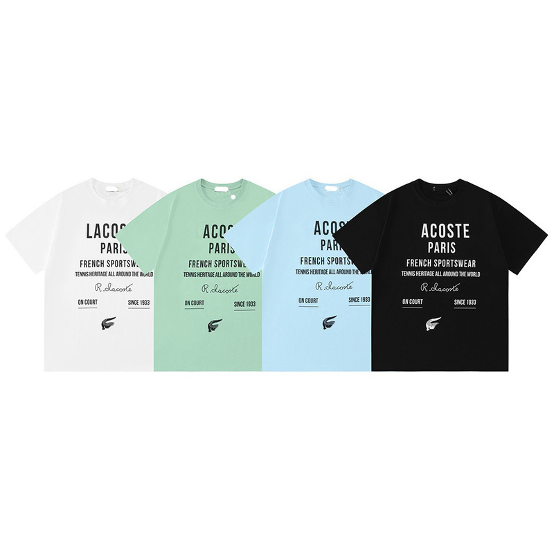Cross-Border Authentic New Crocodile Print Letter Embroidery Logo Unisex Casual Loose Short-Sleeve T-Shirt Trendy