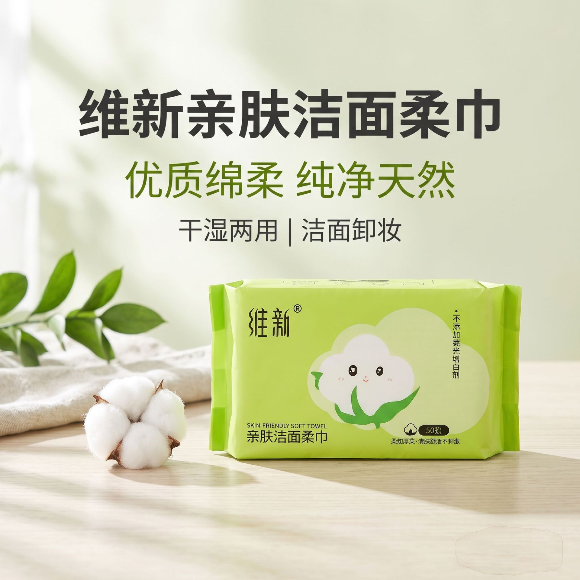 维新一次性洗脸巾抽取式洁面巾加大加厚擦脸巾干湿两用家用旅行装