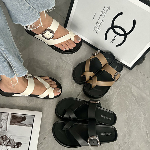 New style British Birken flip-flops, casual beach soft soles, fashionable all-matching summer women's sandals