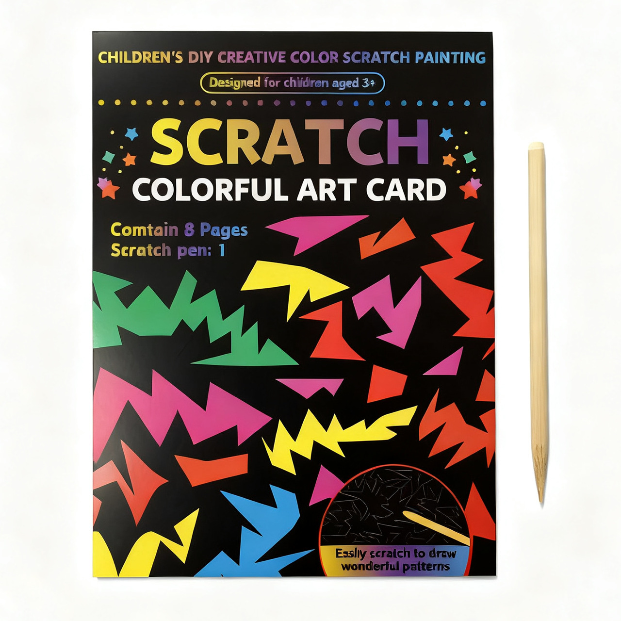 Colorido libro de dibujos de raspado hecho a mano papel de pintura DIY regalo de jardín de infantes de niños arte papel de raspado divertido raspado al por mayor