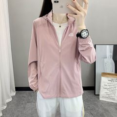春夏时尚百搭短外套中年女冰感新款韩版纯色连帽上衣开衫休闲夹克