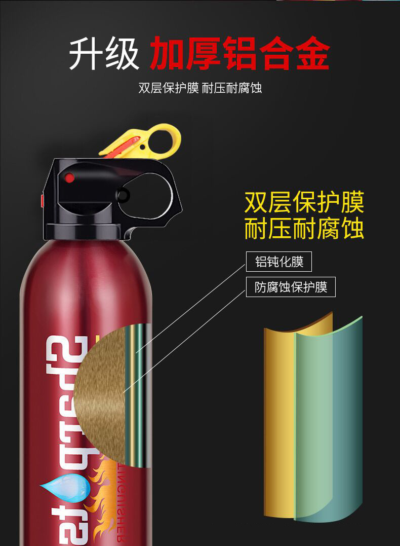 Flash 600ml Car Fire Extinguisher Portable Small Water-Based Car Fire Extinguisher Household Fire Equipment