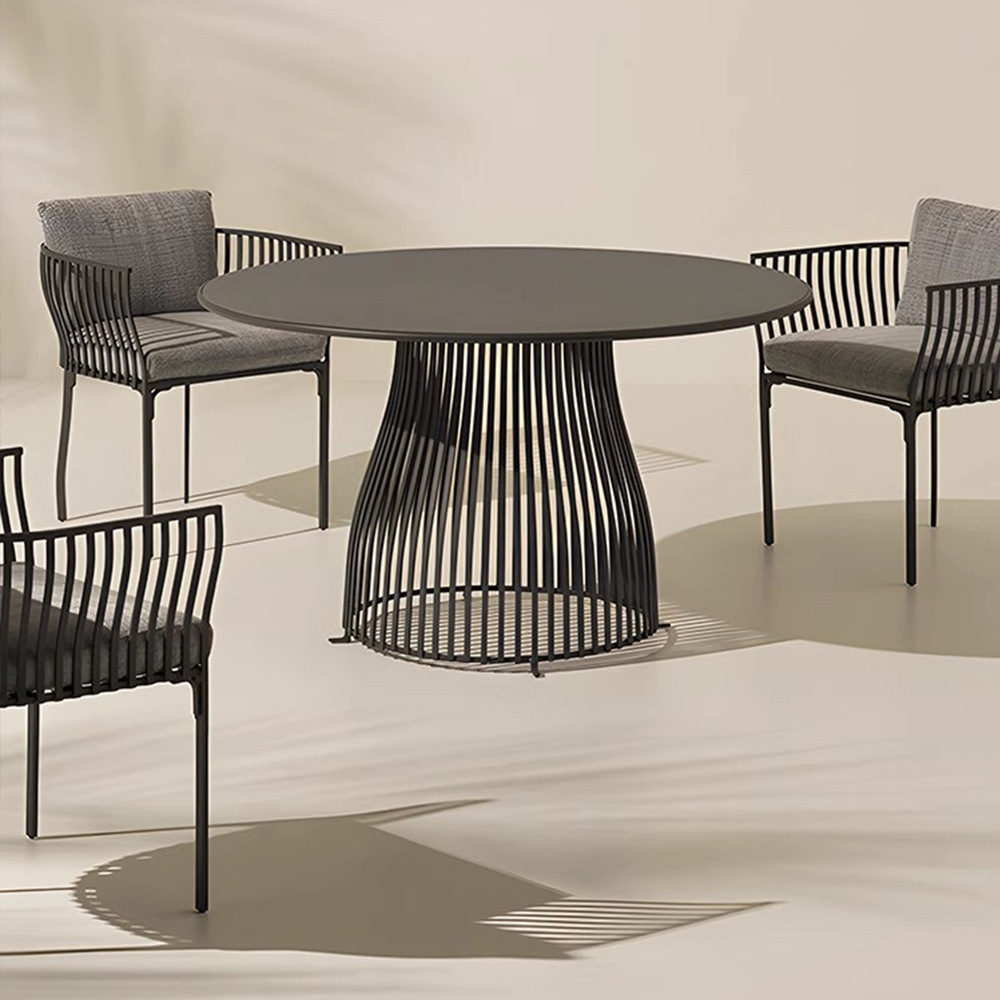 Outdoor table and chair courtyard open-air balcony outdoor garden hotel homestay leisure aluminum coffee table set