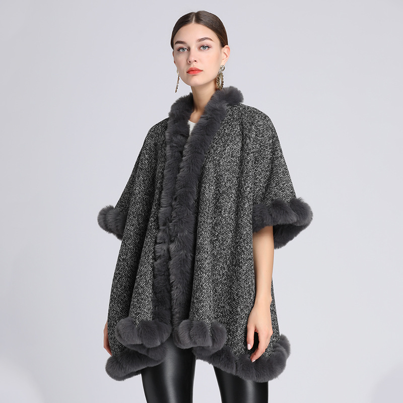 Ekstrafliisist eriti paks karusnahast kraega keeb lahtine suur kootud kardiganmantel naine_voghion.com