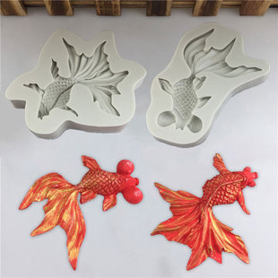 Koi carp red goldfish shape silicone mold annual fish hand-turned sugar cake mold decorative mold