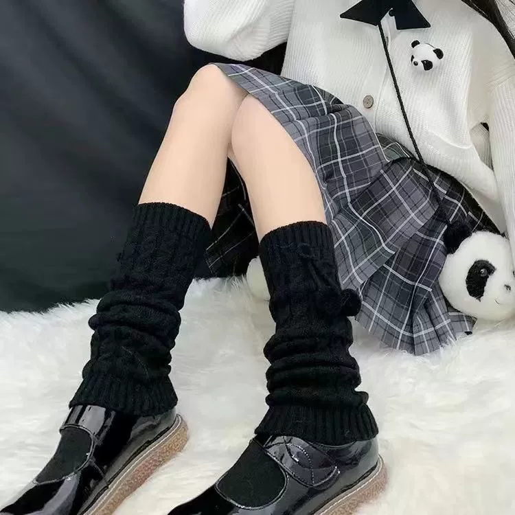 Фуксиевые вязаные гетры, демисезонные гольфы, стильLolita