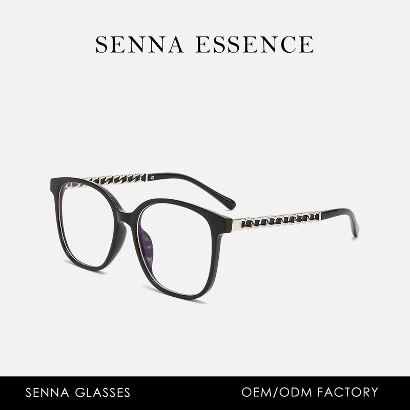 Zhao Lusi's Sweet Little Fragrant Style Myopia Glasses Chain Black Frame Glasses Ins Without Makeup with Anti-Blue Light Frame