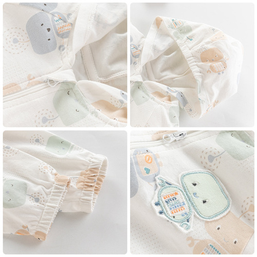 Children's spring and summer sun protection clothing, pure cotton coat, baby skin clothing, summer thin air-conditioning shirt, baby outing clothing