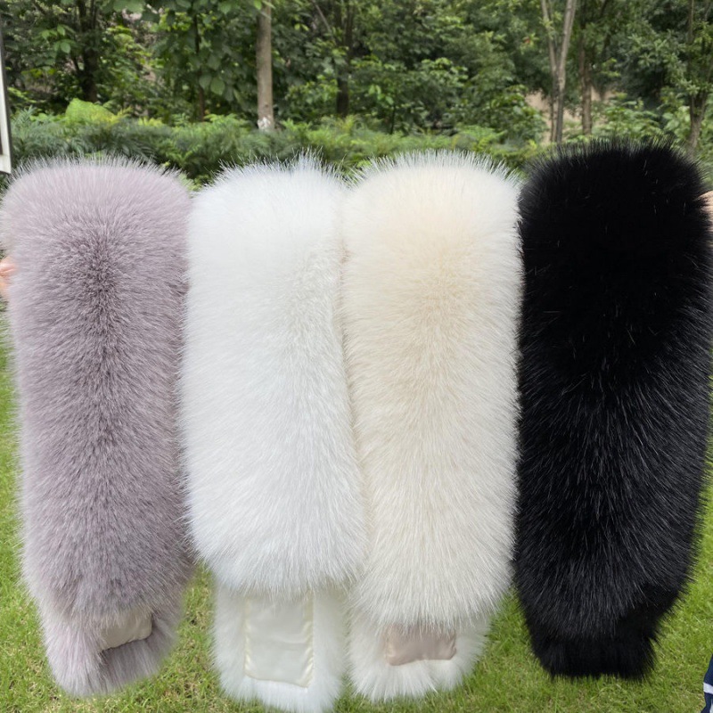 Hats Mao collar simulation Hezi Fur collar Down Jackets Fur collar Sold separately lady currency white