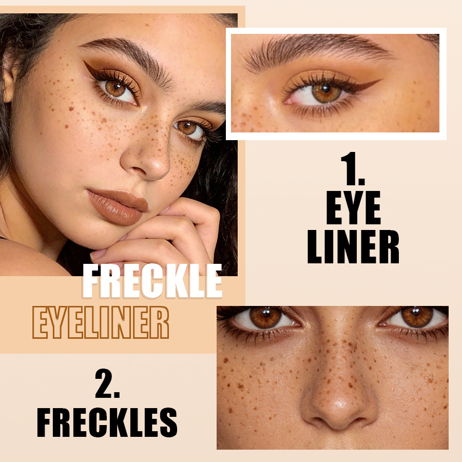 Transfronterizo PAGE VINE marrón de doble cabeza delineador de ojos, color suave y natural, sello de pecas, comercio exterior