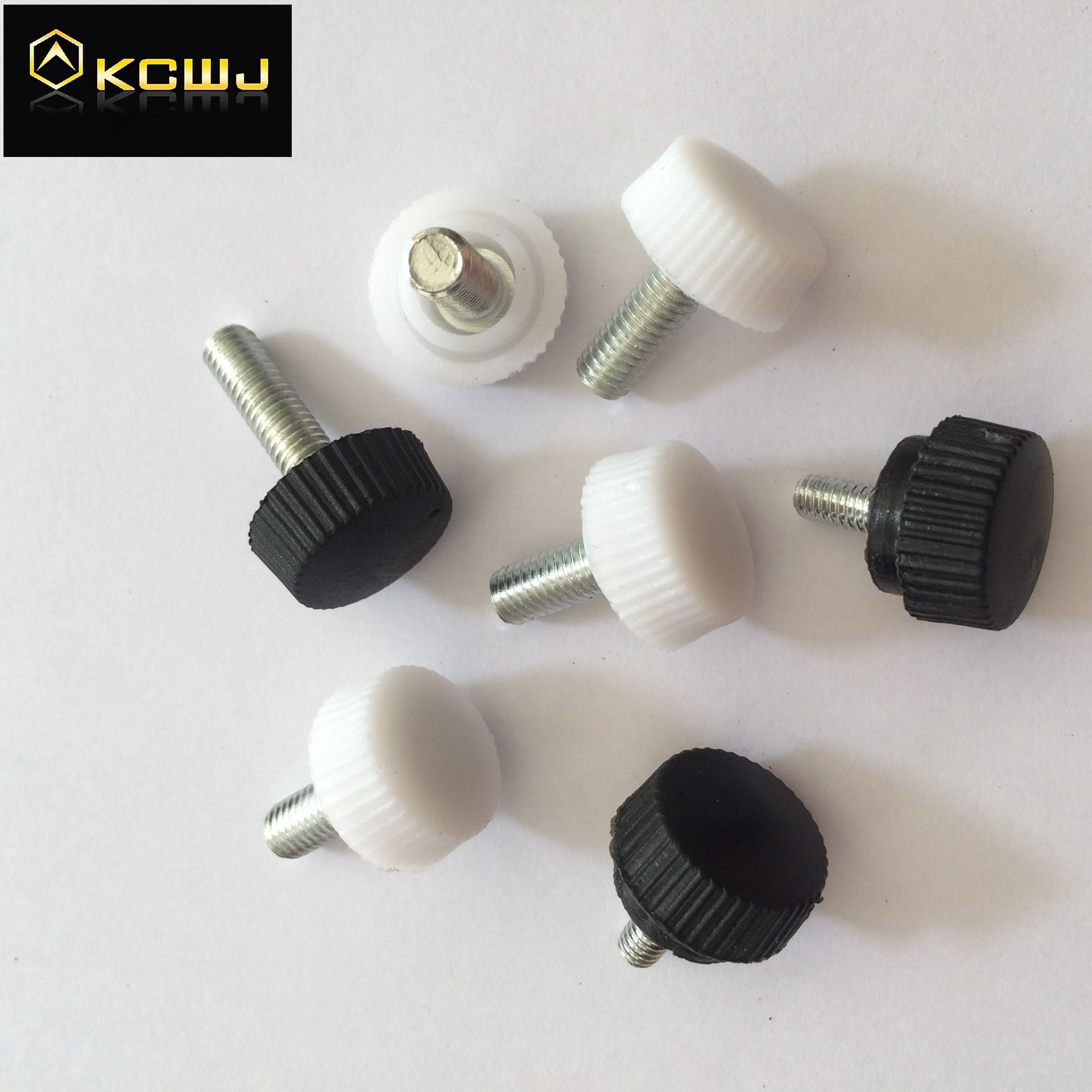 16#圆头直纹胶头螺丝m6提手螺丝圆头直纹手拧螺钉包胶螺丝m4m5m6