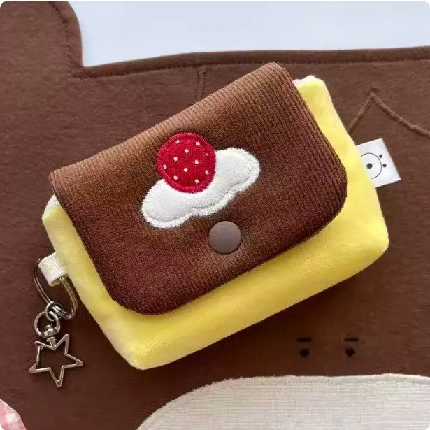 New Pudding Ccd Storage Bag, Plush Vintage-Style Camera Bag, High-Appearance Portable Coin Purse, Cute Ins-Style Card Holder