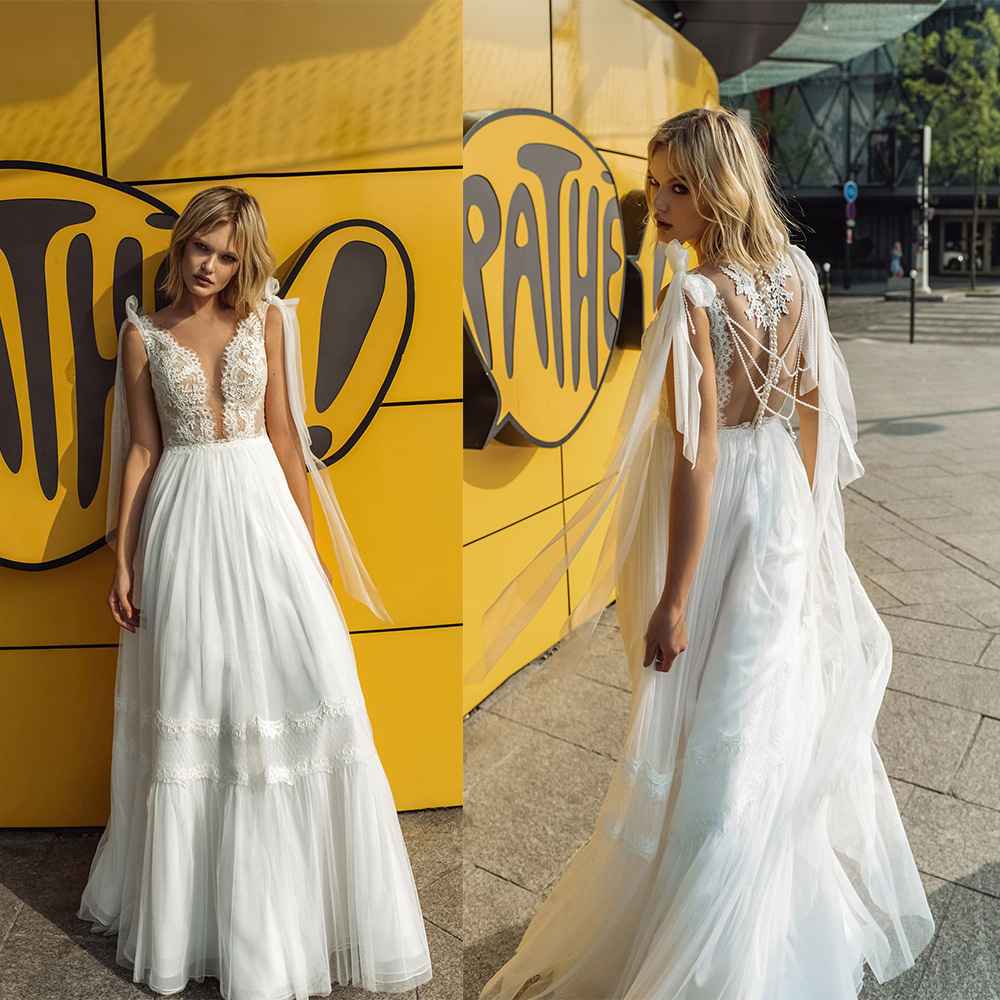Primavera europea y americana y verano Comercio exterior nueva ropa de mujer deseo Amazon nuevo vestido delgado con cuello en V Vestido largo de color sólido transfronterizo image 2