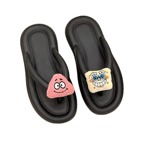Xiaohongshu's hot style sweet EVA slip-on fashionable soft-soled cartoon girly beach flip-flops for women