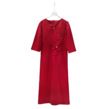 25年秋装新品妈妈气质时尚轻奢礼服连衣裙喜婆婆婚宴高端礼服裙子
