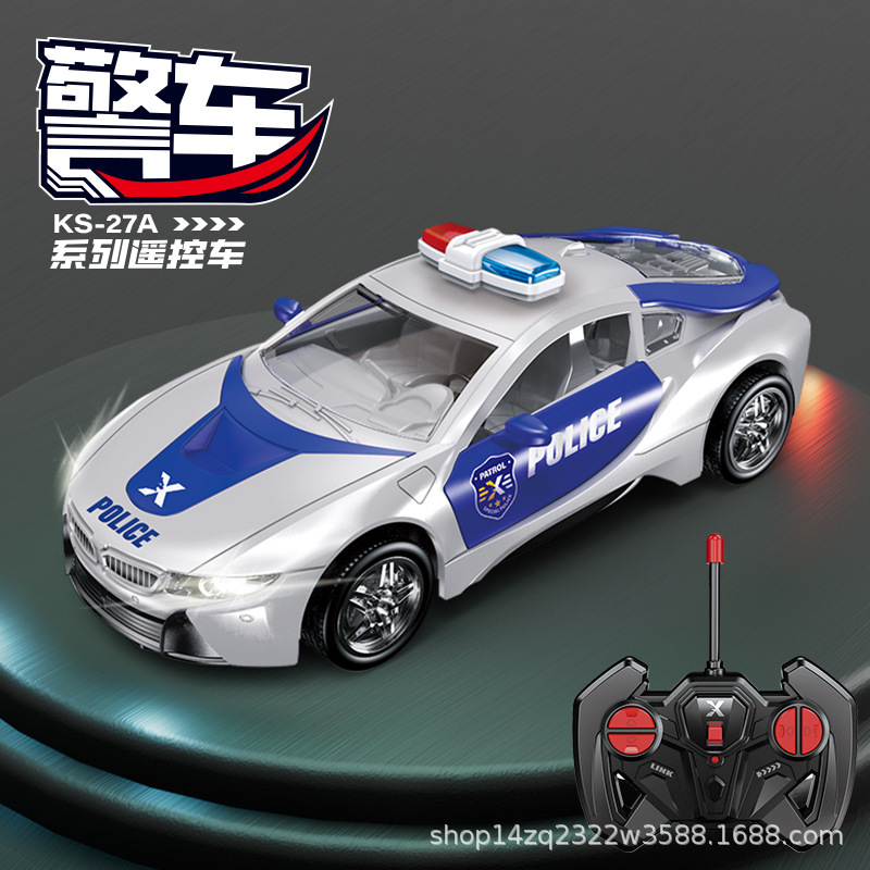 竞速警车遥控车模型儿童男孩1：22RC高速四驱漂移灯光赛车跑车|undefined