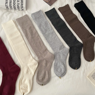 Women's Small Leg Socks for Autumn and Winter Thickened Wool Stockings Micro-pressure Half Leg Socks Korean Style Solid Color High Socks All-match Beautiful Leg Socks