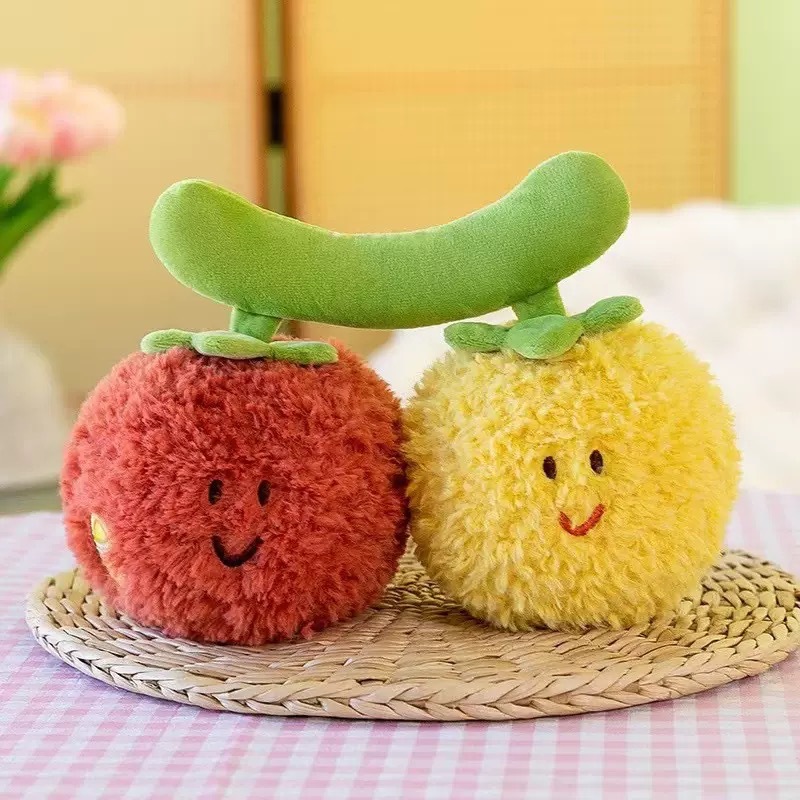 Muñecas de frutas y verduras transfronterizas de 8 pulgadas arrojar muñecas de agarración muñecas de lotes lindas simulaciones de frutas y verduras juguetes de peluche