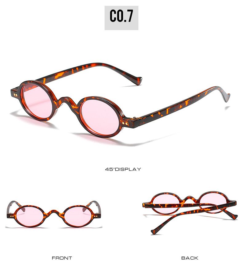 Retro Color Block Leopard Ac Round Frame Full Frame Women's Sunglasses display picture 4