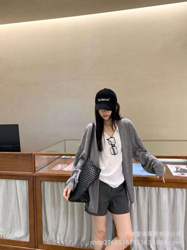 KAPOK慵懒风针织开衫套装女秋新款30%羊毛宽松显瘦背心两件套287|undefined