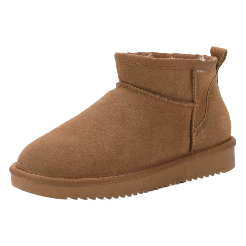 Мини-сапоги для женщин 2025: новые зимние теплые флисовые лоферы без застежек, нескользящие, короткие, модные, для студентов