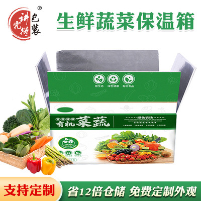 Be careful customized Foldable heat preservation carton fresh  Cold Chain Fresh keeping transport Organic Vegetables packing carton