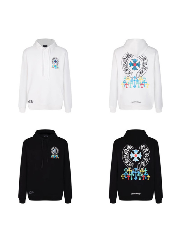 Chrome Hearts2025 Trendy Brand Chrome Terry Loose Casual Hooded Sweatshirt Ready for Men and Women