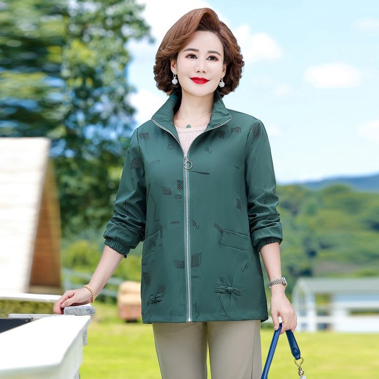 中年妈妈春秋时尚洋气春季外套女款老年人中老年2025新款春装上衣|undefined