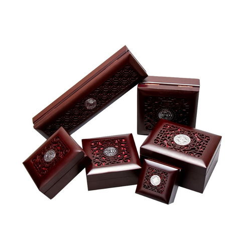 Wholesale of jewelry box wooden Buddhist beads bracelet box necklace ring trinket cultural and recreational jade packaging gift box 
