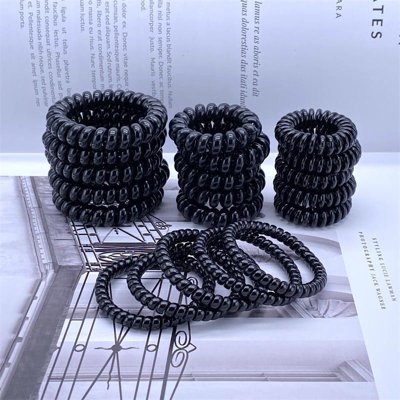 Pulsera grande, mediana y pequeña bobina de teléfono negro banda de pelo banda de goma cabeza cuerda un yuan dos yuanes tienda de accesorios para el cabello accesorios para la cabeza