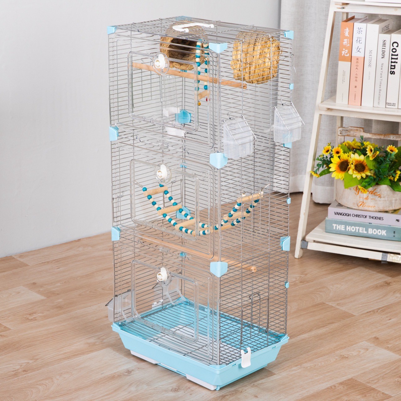 三层鸟笼虎皮鹦鹉景观鸟笼玄凤牡丹文鸟绣眼大号别墅亚克力观赏笼