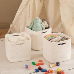 四角形の高品質の綿の縄はかごのおもちゃを編みます。