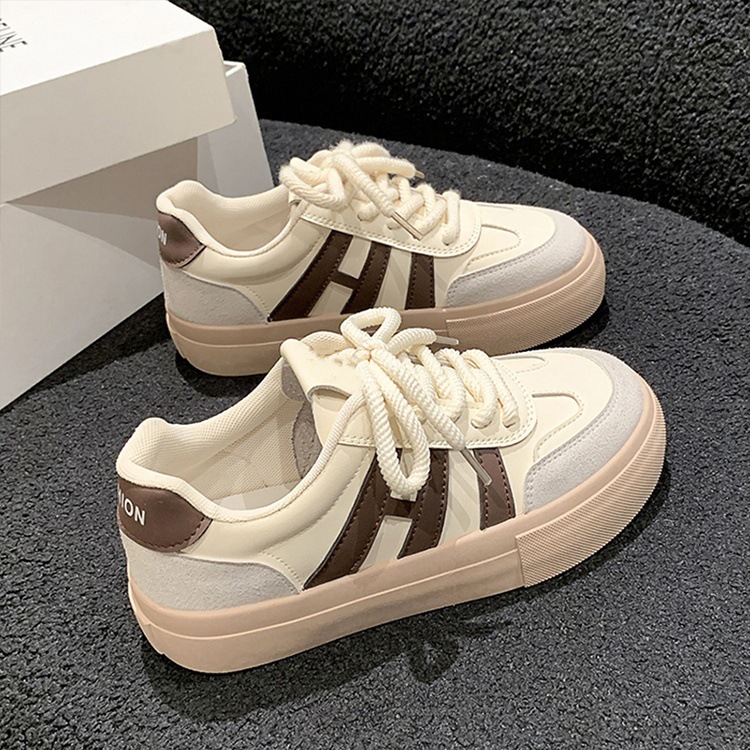 小众原创设计厚底小白鞋女2025春秋新款德训鞋复古板鞋运动休闲鞋|undefined