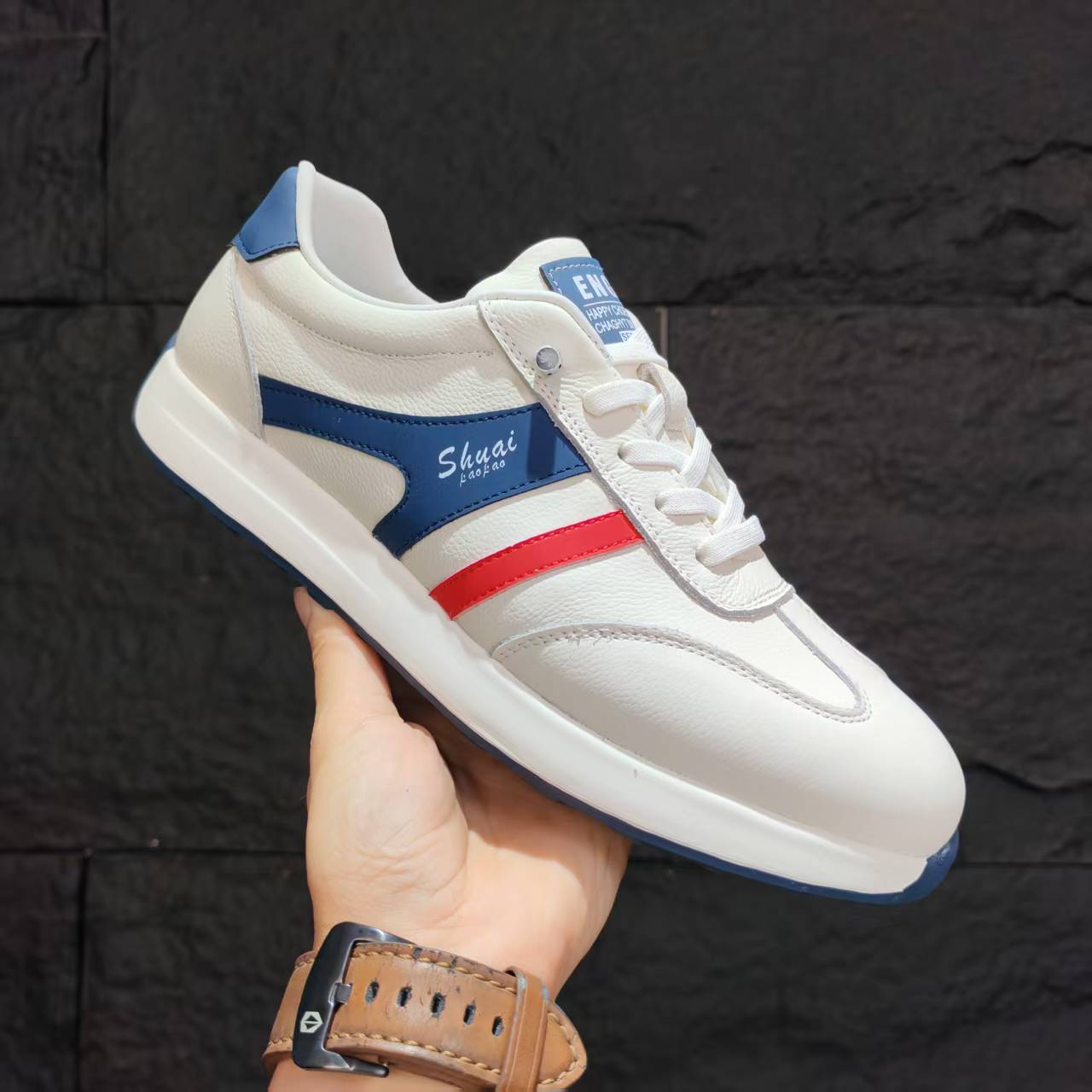 [Cuero de vaca] Nuevo cuero de vaca de negocios, deportes de ocio, estilo transpirable, fondo grueso, cuatro estaciones