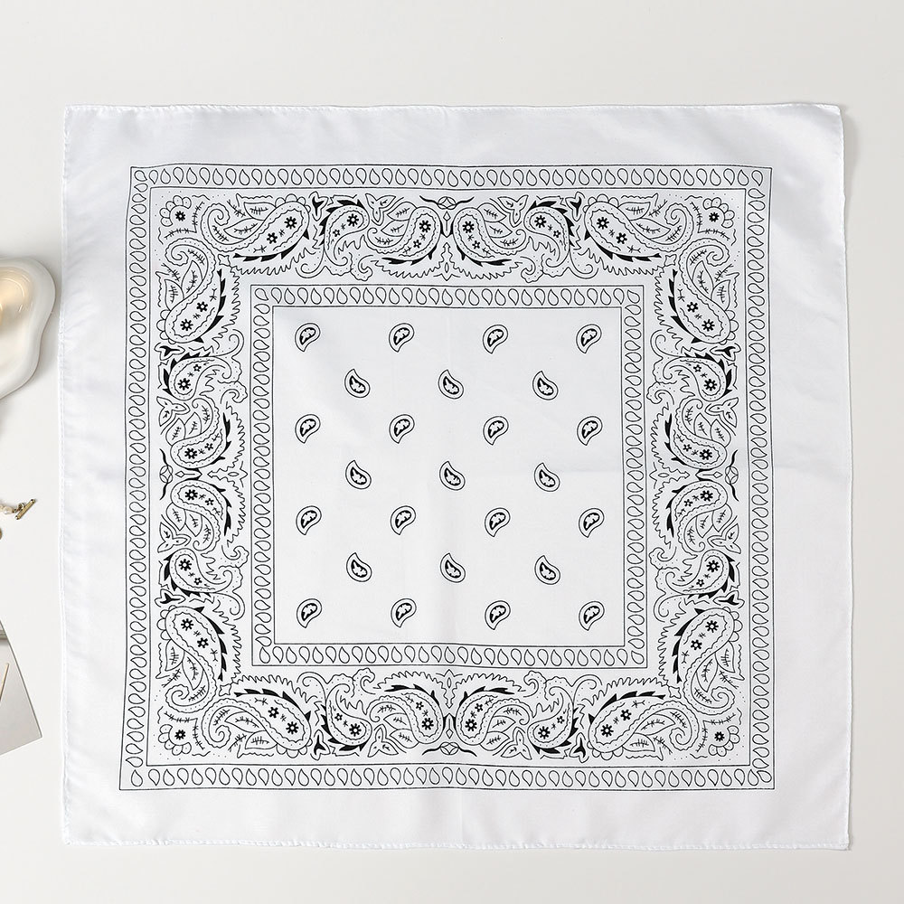 Bandana Cuadrada de Estampado Paisley 53cm de Poliéster para Deportes y Hip Hop