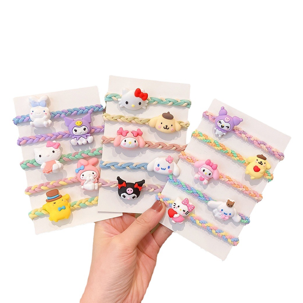 Braid pelo cuerda banda de goma lindo dibujos animados niños pelo cuerda pelo banda femenina ins alto aspecto accesorios para el pelo al por mayor