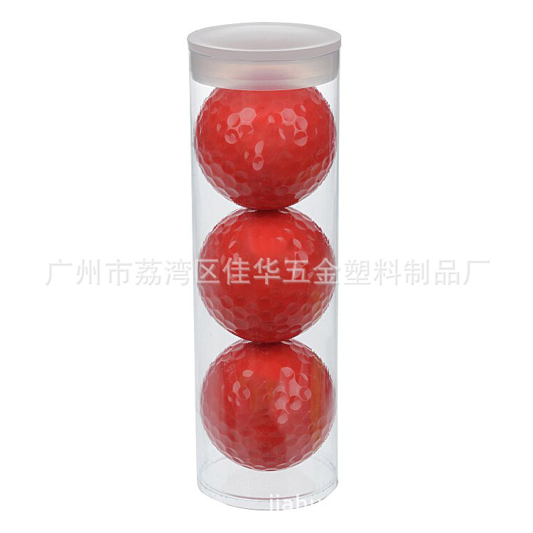 工厂供应高尔夫球PC塑料包装管配圆管盖子直径45mm透明带盖