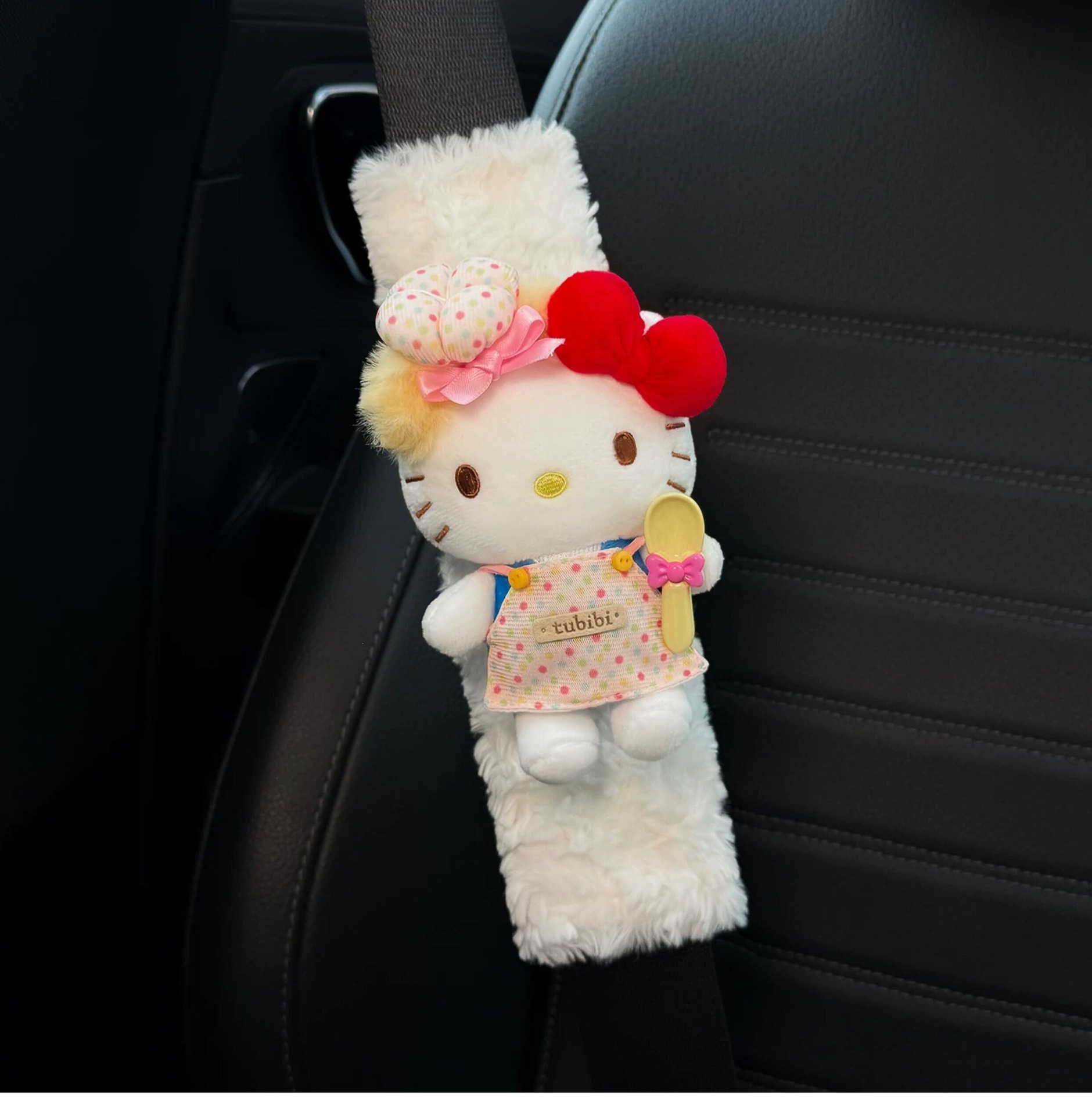 Cute Kitty Car Seatbelt Shoulder Pads, Car Interior Seatbelt Decoration, Anti-Wear Clothing, Couple Set for Women