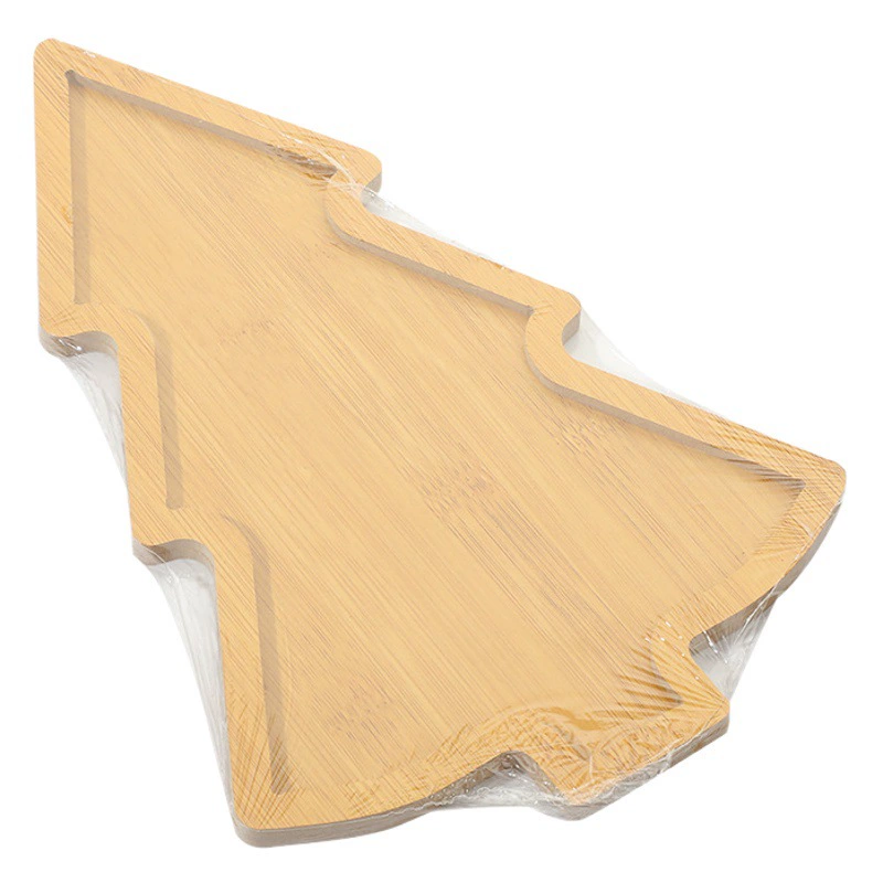 Деревянный поднос из МДФ Рождественская посуда Сухофрукты Закуски Деревянная тарелка с несколькими сетками Домашняя тарелка с фруктами Ресторанная тарелка для фаст-фуда